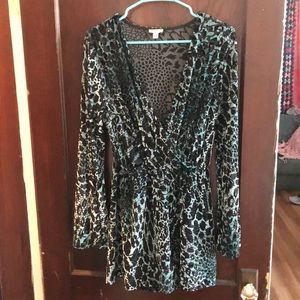 Gorgeous sheer/velvet romper!